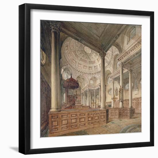 Interior View of the Church of St Stephen Walbrook, City of London, 1811-John Coney-Framed Giclee Print