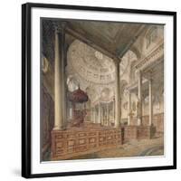 Interior View of the Church of St Stephen Walbrook, City of London, 1811-John Coney-Framed Giclee Print