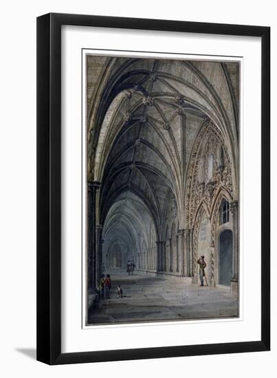 Interior View of the Cloisters in Westminster Abbey, London, C1830-John Chessell Buckler-Framed Giclee Print