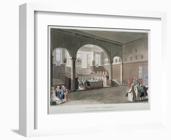 Interior View of the Doctors' Commons, City of London, 1808-Joseph Constantine Stadler-Framed Giclee Print