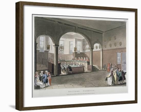 Interior View of the Doctors' Commons, City of London, 1808-Joseph Constantine Stadler-Framed Giclee Print