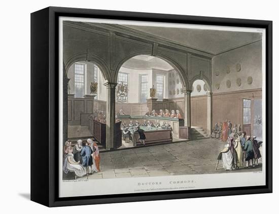 Interior View of the Doctors' Commons, City of London, 1808-Joseph Constantine Stadler-Framed Stretched Canvas