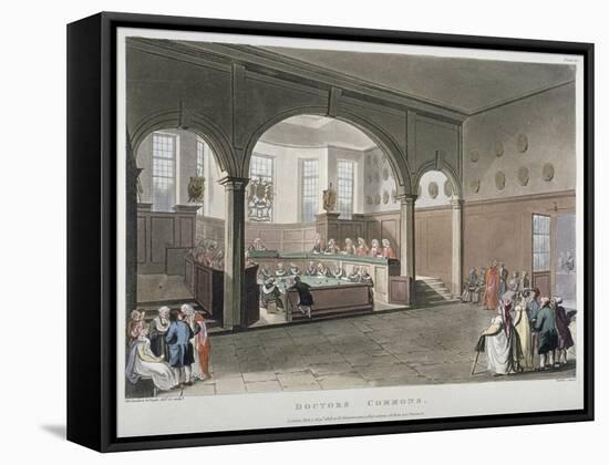 Interior View of the Doctors' Commons, City of London, 1808-Joseph Constantine Stadler-Framed Stretched Canvas
