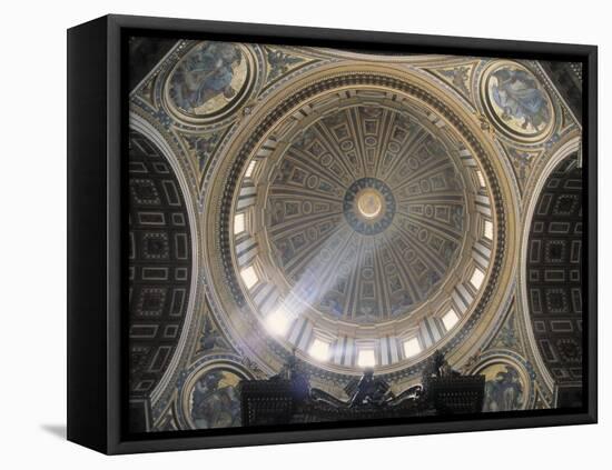 Interior View of the Dome of St. Peter's Basilica, Vatican, Rome, Italy-Jon Arnold-Framed Stretched Canvas