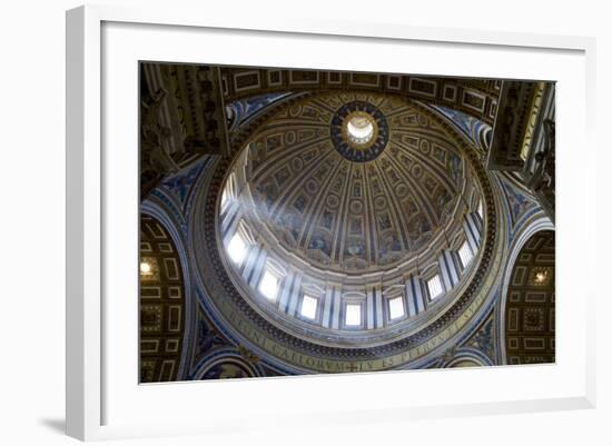 Interior View of the Dome of St. Peter's Basilica, Vatican, Rome, Lazio, Italy, Europe-Peter-Framed Photographic Print