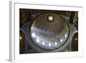 Interior View of the Dome of St. Peter's Basilica, Vatican, Rome, Lazio, Italy, Europe-Peter-Framed Photographic Print