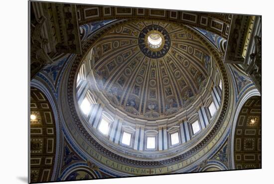 Interior View of the Dome of St. Peter's Basilica, Vatican, Rome, Lazio, Italy, Europe-Peter-Mounted Photographic Print