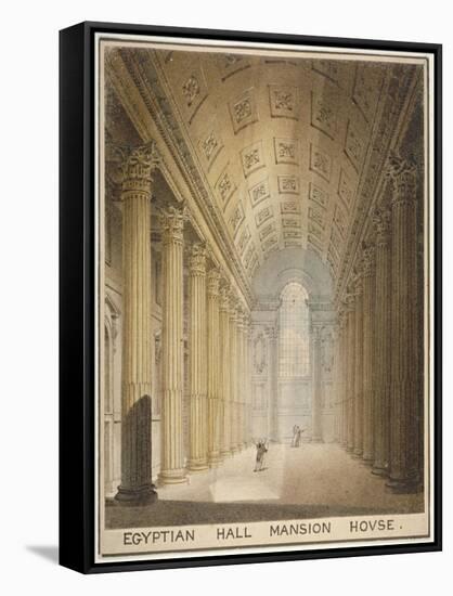 Interior View of the Egyptian Hall, Mansion House, City of London, 1820-Charles Wild-Framed Stretched Canvas