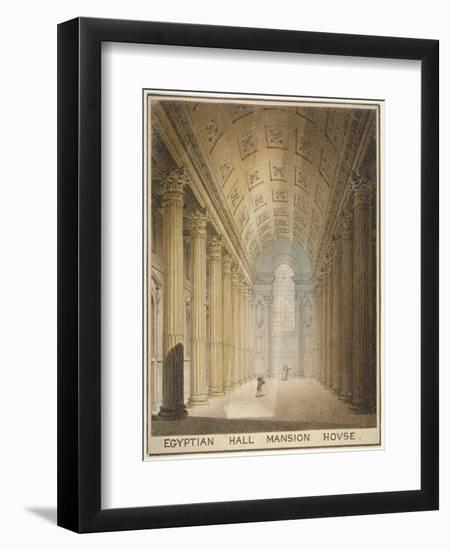 Interior View of the Egyptian Hall, Mansion House, City of London, 1820-Charles Wild-Framed Giclee Print