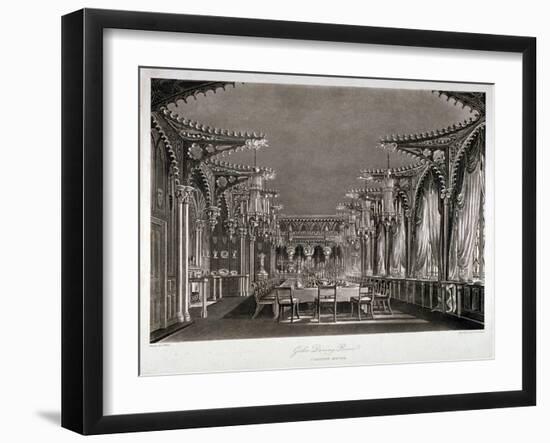 Interior View of the Gothic Dining Room in Carlton House, Westminster, London, 1819-Thomas Sutherland-Framed Giclee Print