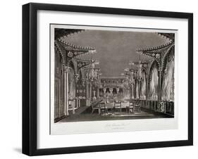 Interior View of the Gothic Dining Room in Carlton House, Westminster, London, 1819-Thomas Sutherland-Framed Giclee Print