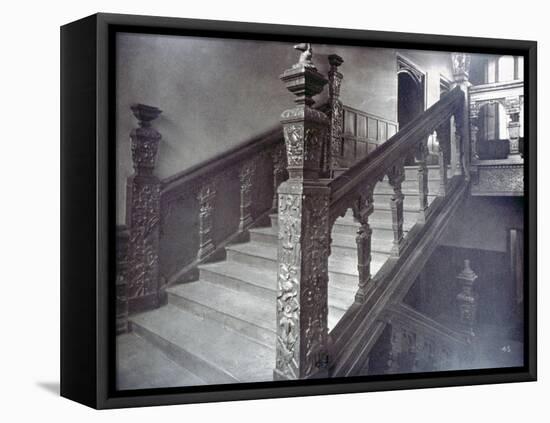 Interior View of the Grand Staircase in Charterhouse, London, 1880-Henry Dixon-Framed Stretched Canvas