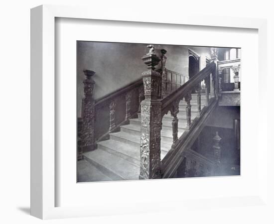 Interior View of the Grand Staircase in Charterhouse, London, 1880-Henry Dixon-Framed Photographic Print