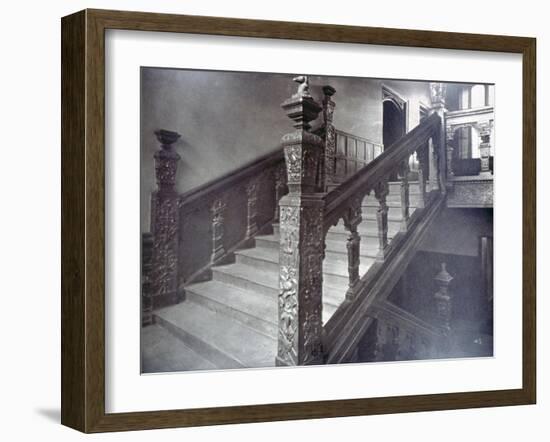 Interior View of the Grand Staircase in Charterhouse, London, 1880-Henry Dixon-Framed Photographic Print