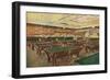 Interior View of the Graney Pool Hall - San Francisco, CA-Lantern Press-Framed Art Print