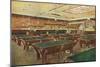 Interior View of the Graney Pool Hall - San Francisco, CA-Lantern Press-Mounted Art Print