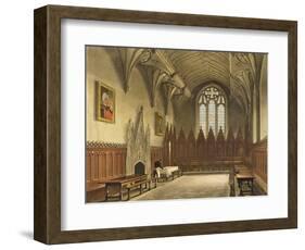 Interior View of the Hall of University College from the 'History of Oxford'-Augustus Charles Pugin-Framed Giclee Print