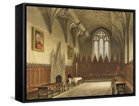 Interior View of the Hall of University College from the 'History of Oxford'-Augustus Charles Pugin-Framed Stretched Canvas