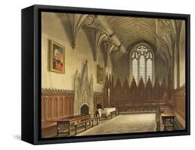 Interior View of the Hall of University College from the 'History of Oxford'-Augustus Charles Pugin-Framed Stretched Canvas