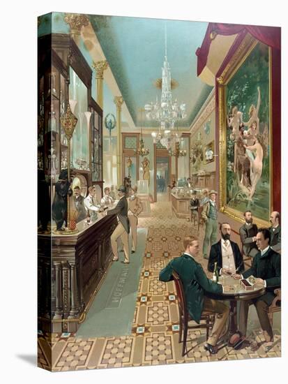 Interior View of the Hoffman House Bar-null-Stretched Canvas