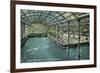 Interior View of the Indoor Sutro Baths - San Francisco, CA-Lantern Press-Framed Art Print