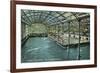 Interior View of the Indoor Sutro Baths - San Francisco, CA-Lantern Press-Framed Art Print