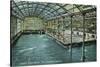 Interior View of the Indoor Sutro Baths - San Francisco, CA-Lantern Press-Stretched Canvas