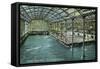 Interior View of the Indoor Sutro Baths - San Francisco, CA-Lantern Press-Framed Stretched Canvas