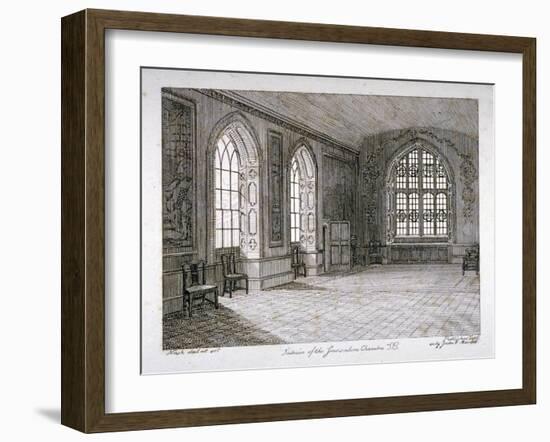 Interior View of the Jerusalem Chamber in Westminster Abbey, London, 1805-Frederick Nash-Framed Giclee Print