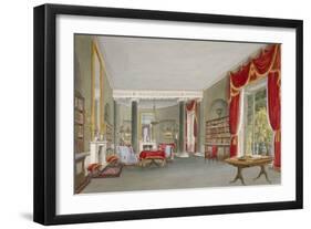 Interior View of the Library Drawing Room in Bromley Hill, Bromley, Kent, 1816-John Buckler-Framed Giclee Print