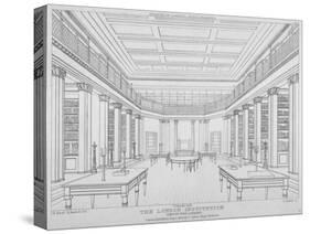 Interior View of the Library in the London Institution, Finsbury Circus, City of London, 1824-James Carter-Stretched Canvas