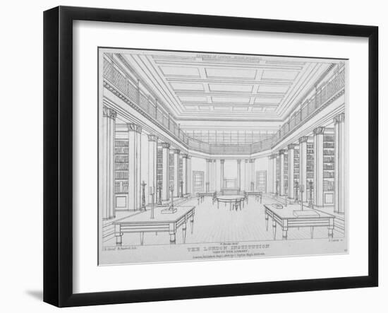 Interior View of the Library in the London Institution, Finsbury Circus, City of London, 1824-James Carter-Framed Giclee Print