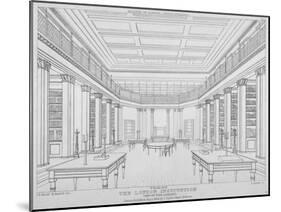 Interior View of the Library in the London Institution, Finsbury Circus, City of London, 1824-James Carter-Mounted Giclee Print