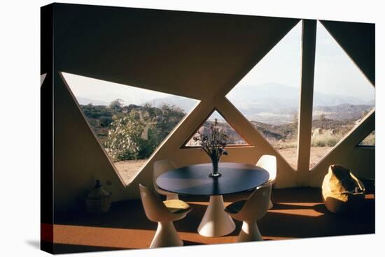 Interior View of the Living Room Interior of a Geodesic Dome House-John Dominis-Stretched Canvas