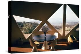 Interior View of the Living Room Interior of a Geodesic Dome House-John Dominis-Stretched Canvas