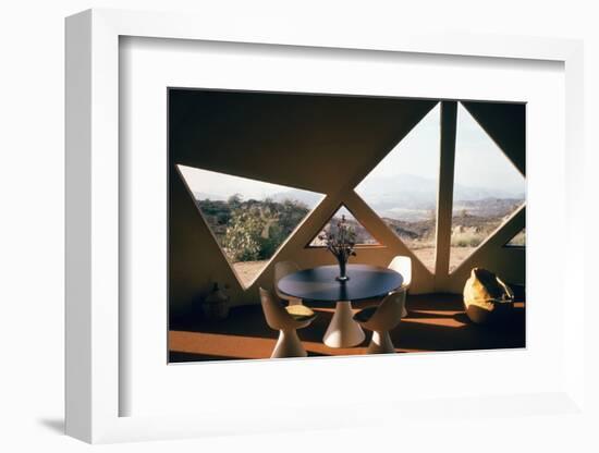 Interior View of the Living Room Interior of a Geodesic Dome House-John Dominis-Framed Photographic Print