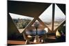 Interior View of the Living Room Interior of a Geodesic Dome House-John Dominis-Mounted Photographic Print