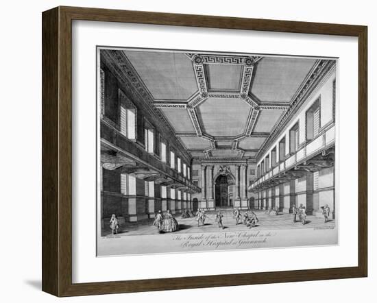 Interior View of the New Chapel, Royal Naval Hospital, Greenwich, London, C1790-George Bickham-Framed Giclee Print