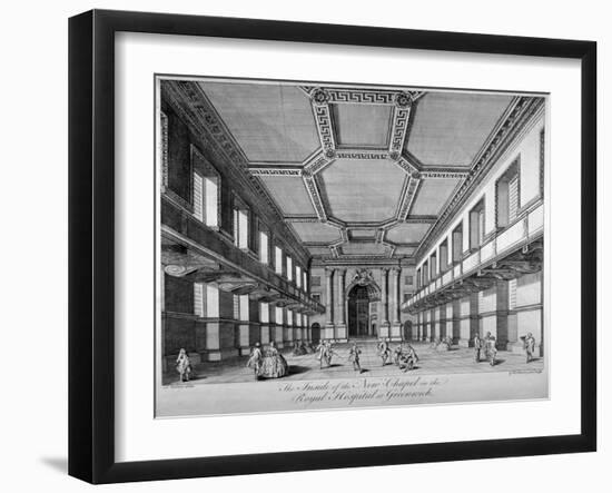 Interior View of the New Chapel, Royal Naval Hospital, Greenwich, London, C1790-George Bickham-Framed Giclee Print