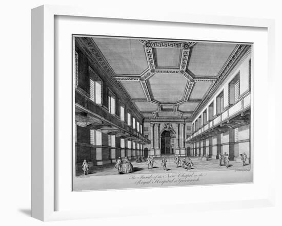 Interior View of the New Chapel, Royal Naval Hospital, Greenwich, London, C1790-George Bickham-Framed Giclee Print