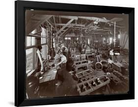 Interior View of the New York Yacht, Launch and Engine Co. on the Harlem River, New York, 1905-Byron Company-Framed Premium Giclee Print