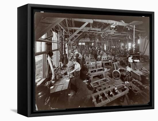 Interior View of the New York Yacht, Launch and Engine Co. on the Harlem River, New York, 1905-Byron Company-Framed Stretched Canvas