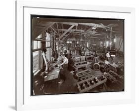 Interior View of the New York Yacht, Launch and Engine Co. on the Harlem River, New York, 1905-Byron Company-Framed Giclee Print