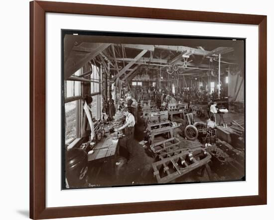 Interior View of the New York Yacht, Launch and Engine Co. on the Harlem River, New York, 1905-Byron Company-Framed Giclee Print