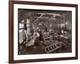 Interior View of the New York Yacht, Launch and Engine Co. on the Harlem River, New York, 1905-Byron Company-Framed Giclee Print