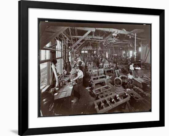 Interior View of the New York Yacht, Launch and Engine Co. on the Harlem River, New York, 1905-Byron Company-Framed Giclee Print