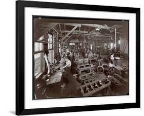 Interior View of the New York Yacht, Launch and Engine Co. on the Harlem River, New York, 1905-Byron Company-Framed Giclee Print