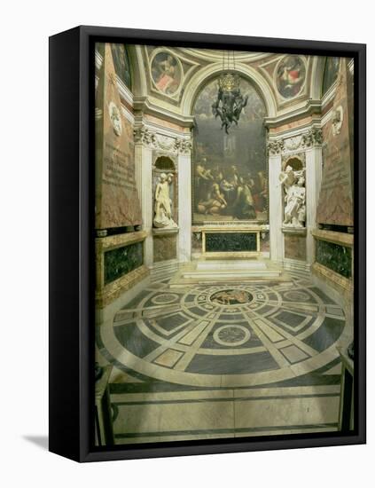 Interior View of the Octagonal Chigi Chapel, Begun by Raphael in 1513 Completed 1652-Giovanni Lorenzo Bernini-Framed Stretched Canvas