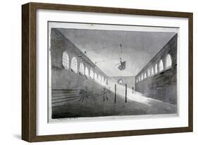 Interior View of the Riding House, Hyde Park, London, C1811-John Claude Nattes-Framed Giclee Print