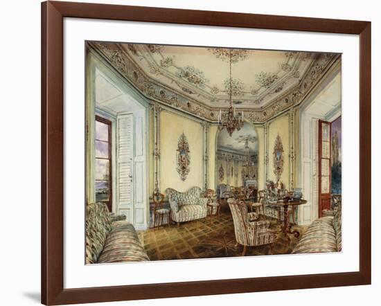 Interior view of the Salon of a Castle in Obertwaltersdorf-Alt Rudolf-Framed Giclee Print